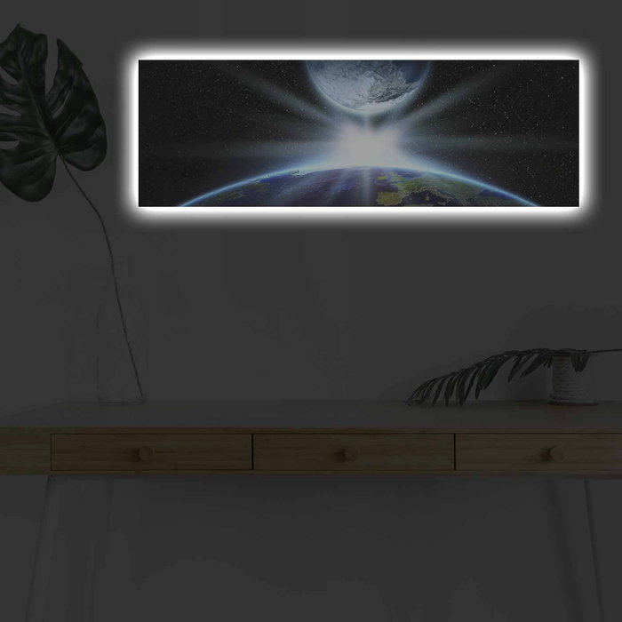 Wallity Lienzo Decorativo Iluminado con LEDs 3090NASA-019 Multicolor
